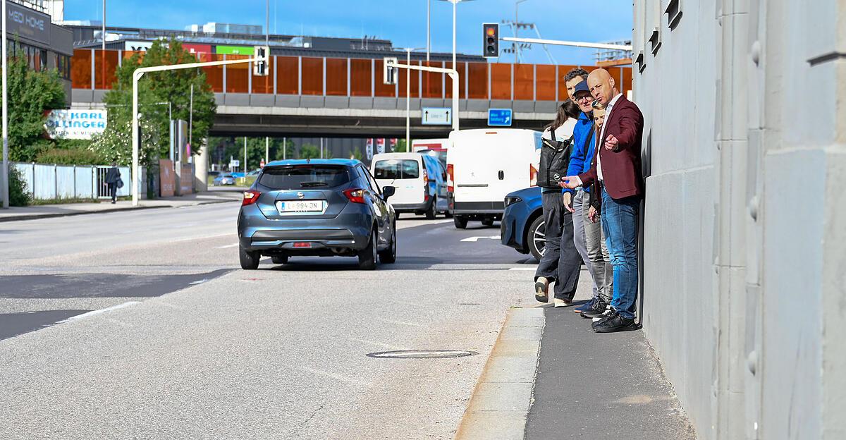 Der schmalste Gehsteig von Linz wird ausgebaut